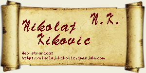Nikolaj Kiković vizit kartica